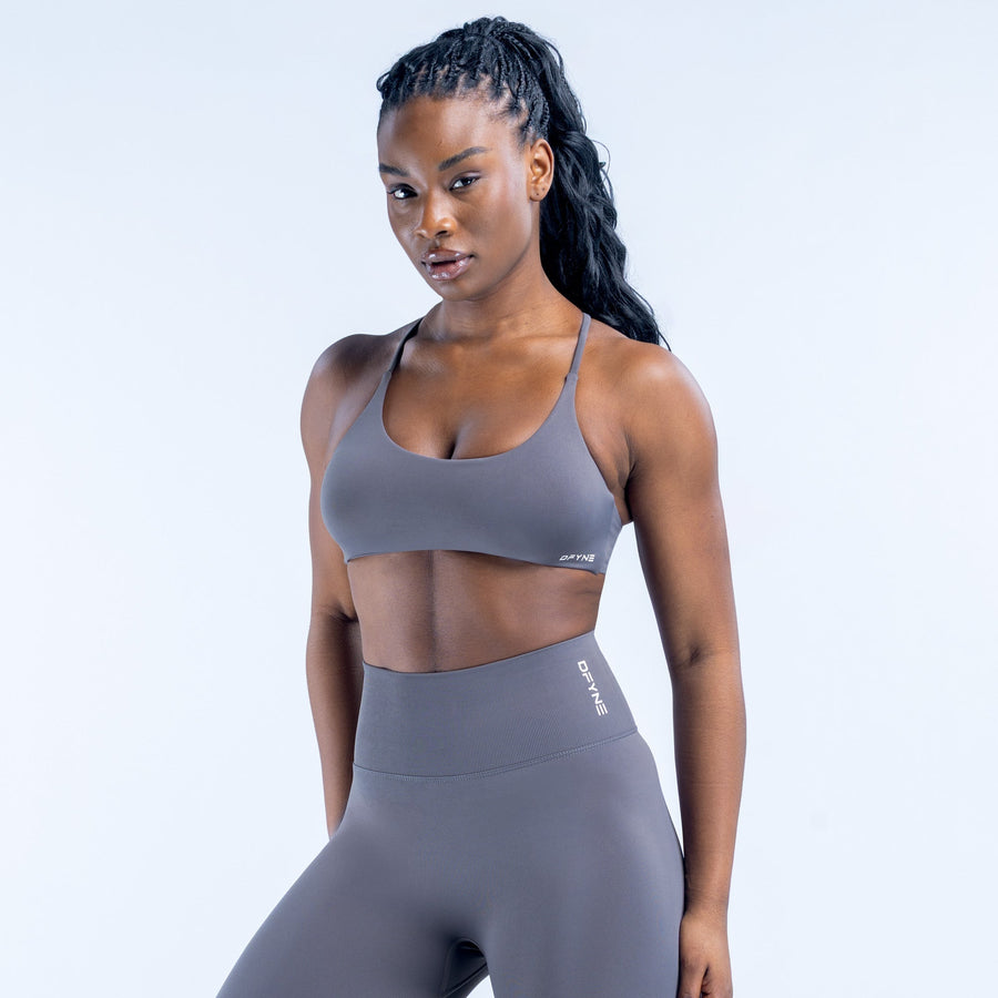 Brassière dos torsadé Dynamic Gris pierre foncé