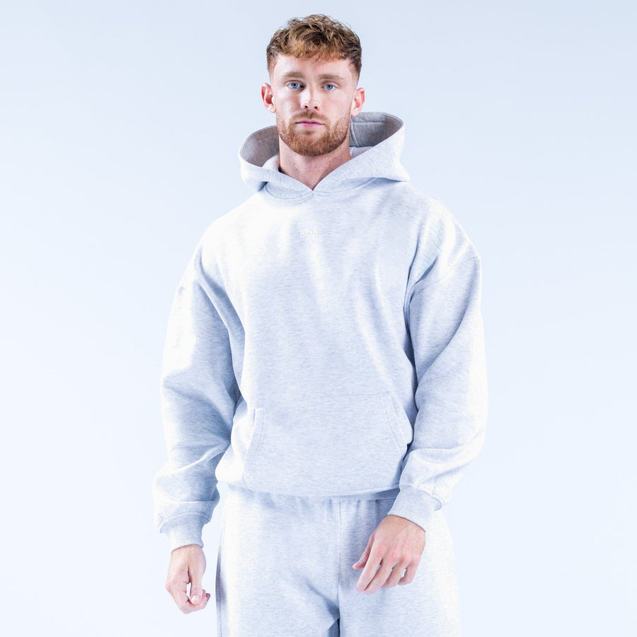 Sweat à capuche imprimé Recharge Gris chiné